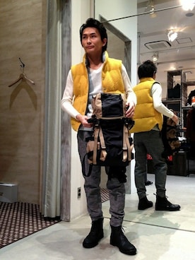 「HAMNETT（ハムネット）のアイテム（ブーツ）」を使った、naoki kimuraさん（メンズ・171cm）の冬コーディネート