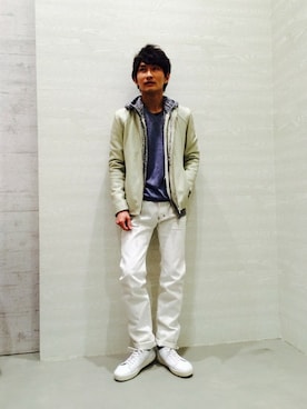 「ニットパーカー」｜「アイテム（ジャケット/アウター）」を使った、naoki kimuraさん（メンズ・171cm）の春コーディネート