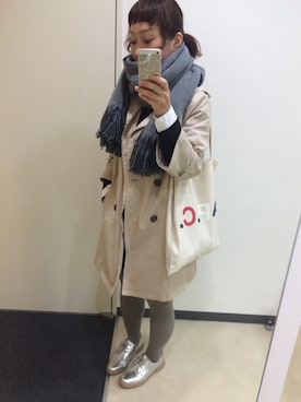 「NOMINE（ノミネ）のアイテム（トレンチコート）」を使った、chiharu さん（レディース・150cm）の秋コーディネート