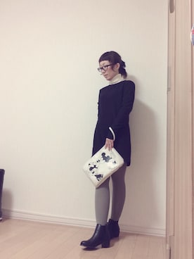 「サイドゴアブーツ」｜「アイテム（つなぎ/オールインワン）」を使った、chiharu さん（レディース・150cm）の冬コーディネート