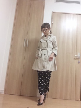 「NOMINE（ノミネ）のアイテム（トレンチコート）」を使った、chiharu さん（レディース・150cm）の冬コーディネート