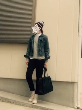 「MAISON KITSUNE」｜「アイテム（デニムジャケット）」を使った、To oＯoＯさん（レディース・171cm）の冬コーディネート