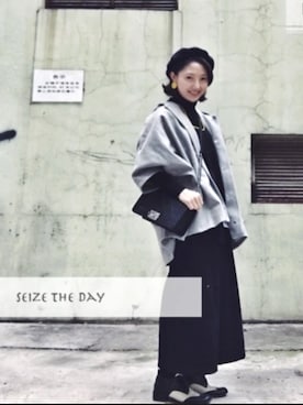 「JIL SANDER（ジルサンダー）のアイテム（オールインワン・サロペット）」を使った、YOUKO CHINさん（レディース・159cm）の秋コーディネート