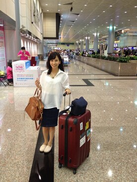 「travel」｜「アイテム（モカシン/デッキシューズ）」を使った、YUさん（レディース・152cm）の秋コーディネート
