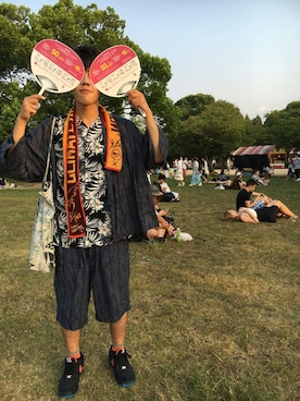 「アイテム（ハンカチ/ハンドタオル）」を使った、ぽーさん（メンズ・170cm）の夏コーディネート