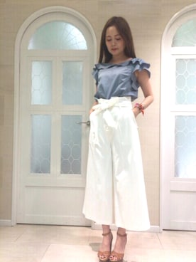 「JILL STUART（ジルスチュアート）のアイテム（パンツ）」を使った、miyaさん（レディース・165cm）の春コーディネート