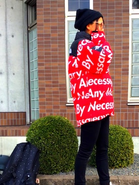 「ハデ色」｜「アイテム（ジャケット/アウター）」を使った、miiさん（レディース・157cm）の冬コーディネート