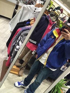 「TOMMY（トミー）のアイテム（ダウンジャケット/コート）」を使った、もじろう(もじ馬)さん（メンズ・170cm）の冬コーディネート