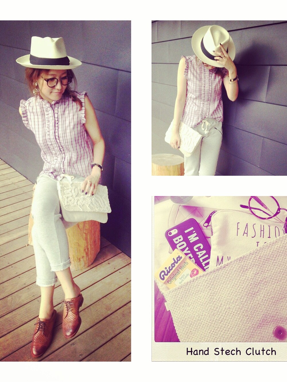 「チェックシャツ、アウトドア、LIFE's#203、TODAYFUL、LIFEs、スウエットパンツ」｜「TODAYFULのCheck Frill Blouse（シャツ/ブラウス、レッド系）」を使った、Piさん（レディース・165cm）の夏コーディネートの1枚目の写真
