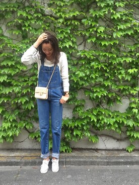 「TODAYFUL（トゥデイフル）のアイテム（サロペット/オーバーオール）」を使った、Piさん（レディース・165cm）の春コーディネート