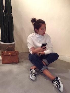 「HERMES（エルメス）のアイテム（バッグ）」を使った、Piさん（レディース・165cm）の秋コーディネート