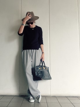 「HERMES（エルメス）のアイテム（バッグ）」を使った、Piさん（レディース・165cm）の秋コーディネート