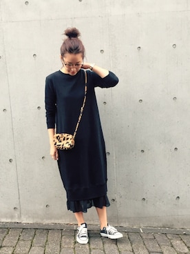 「PRADA（プラダ）のアイテム（ショルダーバッグ）」を使った、Piさん（レディース・165cm）の秋コーディネート
