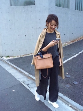 「TODAYFUL（トゥデイフル）のアイテム（トレンチコート）」を使った、Piさん（レディース・165cm）の冬コーディネート