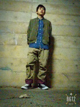 「しまむら（シマムラ）のアイテム（チノパンツ）」を使った、ぐっさんさん（メンズ・170cm）の冬コーディネート