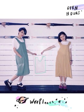 「streetsnap」｜「アイテム（ワンピース/ドレス）」を使った、劉桂彣さん（レディース・160cm）の春コーディネート