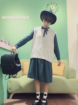 「planet（planet）のアイテム（ワンピース/ドレス）」を使った、劉桂彣さん（レディース・160cm）の秋コーディネート