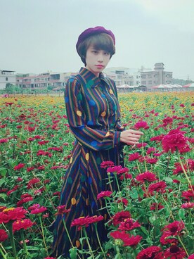 「アイテム（シャツワンピース）」を使った、劉桂彣さん（レディース・160cm・20代）の冬コーディネート