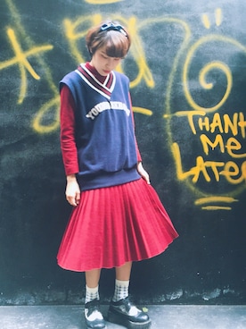 「planet（planet）のアイテム（ワンピース/ドレス）」を使った、劉桂彣さん（レディース・160cm）の冬コーディネート