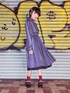 「planet（planet）のアイテム（ワンピース/ドレス）」を使った、劉桂彣さん（レディース・160cm）の冬コーディネート