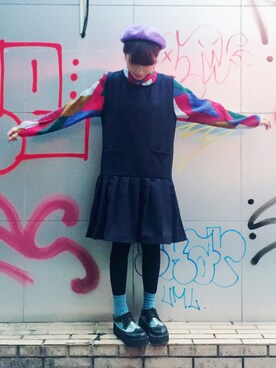 「planet（planet）のアイテム（ワンピース/ドレス）」を使った、劉桂彣さん（レディース・160cm）の冬コーディネート