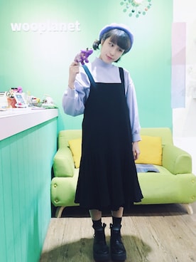 「planet（planet）のアイテム（ワンピース/ドレス）」を使った、劉桂彣さん（レディース・160cm）の冬コーディネート