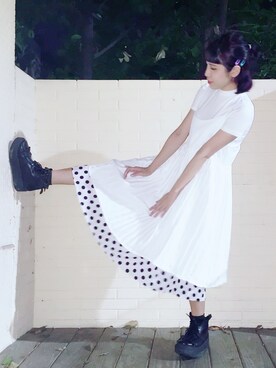 「planet（planet）のアイテム（ワンピース/ドレス）」を使った、劉桂彣さん（レディース・160cm）の春コーディネート