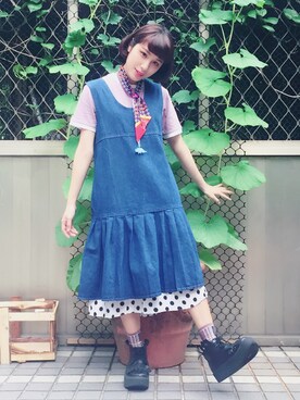 「planet（planet）のアイテム（ワンピース/ドレス）」を使った、劉桂彣さん（レディース・160cm）の夏コーディネート