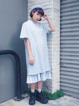 「アイテム（シャツワンピース）」を使った、劉桂彣さん（レディース・160cm・20代）の夏コーディネート