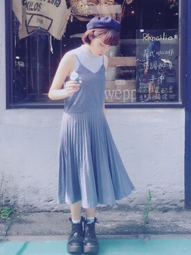 「planet（planet）のアイテム（ワンピース/ドレス）」を使った、劉桂彣さん（レディース・160cm）の夏コーディネート