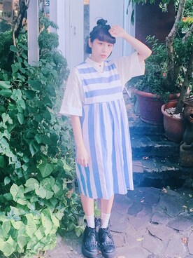 「planet（planet）のアイテム（ワンピース/ドレス）」を使った、劉桂彣さん（レディース・160cm）の秋コーディネート