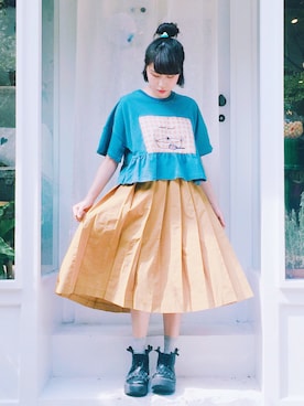 「planet（planet）のアイテム（トップス）」を使った、劉桂彣さん（レディース・160cm）の冬コーディネート