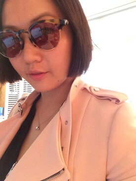 「ZARA BASIC（ザラベーシック）のアイテム（ライダースジャケット）」を使った、Christy Wongさん（レディース・160cm）の秋コーディネート