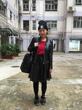 「MONKI」｜Christy Wongさん（レディース・160cm）の春コーディネート