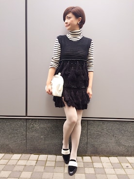 「DRIES VAN NOTEN（ドリスヴァンノッテン）のアイテム（ワンピース/ドレス）」を使った、うえすぎ ともえさん（レディース・158cm）の秋コーディネート