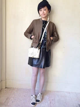 「mame（マメ）のアイテム（その他トップス）」を使った、うえすぎ ともえさん（レディース・158cm）の秋コーディネート