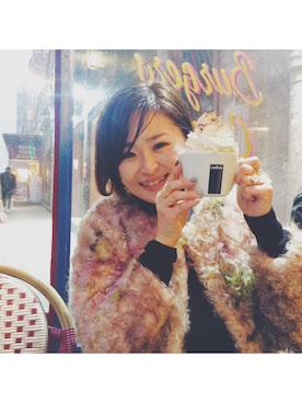 「アイテム（その他アウター、その他）」を使った、うえすぎ ともえさん（レディース・158cm）の冬コーディネート