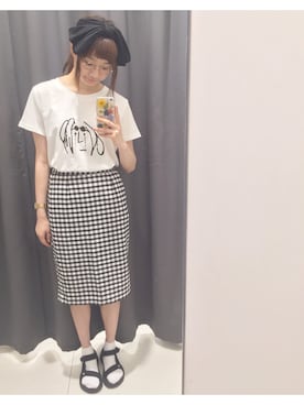 ギンガムチェックタイトスカートを使った人気ファッションコーディネート Wear