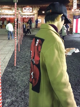 「MISBHV（ミスビヘイブ）のアイテム（チェスターコート）」を使った、じょーさん（メンズ・170cm）の冬コーディネート