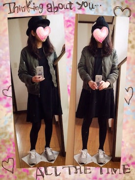「LIVE」｜「アイテム（ブルゾン）」を使った、asaMi◡̈⃝⋆*さん（レディース・162cm）の秋コーディネート