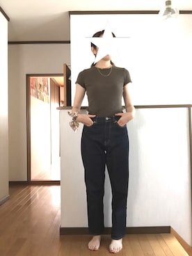 「ハイウェストデニム」｜asaMi◡̈⃝⋆*さん（レディース・162cm）の夏コーディネート