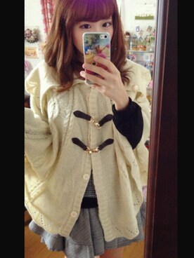 「axes femme（アクシーズファム）のアイテム（ポンチョ）」を使った、nana☪︎.°さん（レディース・147cm）の秋コーディネート
