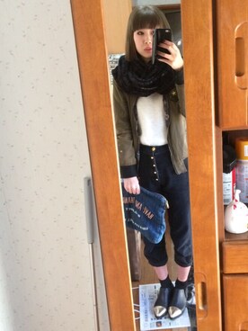 「ISOOK（アイスー）のアイテム（ブーティ）」を使った、miさん（レディース・163cm）の冬コーディネート