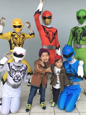「DILASH（ディラッシュ）のアイテム（その他アウター）」を使った、sato.y.o127さん（キッズ・110cm）の冬コーディネート