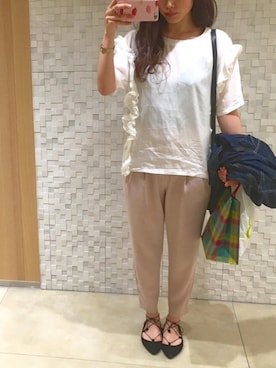 「アイテム（アンダーウェア）」を使った、R E I N A 🍬さん（レディース・166cm・20代）の春コーディネート