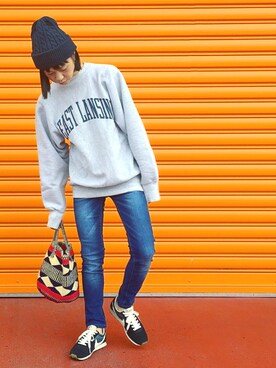 「SEVENDAYS=SUNDAY（セブンデイズサンデイ）のアイテム（ニットキャップ/ビーニー）」を使った、Mitsukoさん（レディース・156cm）の秋コーディネート