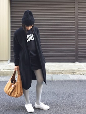 「SEVENDAYS=SUNDAY（セブンデイズサンデイ）のアイテム（ニットキャップ/ビーニー）」を使った、Mitsukoさん（レディース・156cm）の秋コーディネート