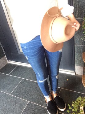 「OLD NAVY（オールドネイビー）のアイテム（デニムパンツ、ブルー系）」を使った、taipiyonさん（キッズ・120cm）の秋コーディネート