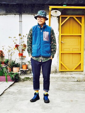 「pattern」｜「アイテム（その他アウター）」を使った、AhPOWさん（メンズ・175cm）の冬コーディネート