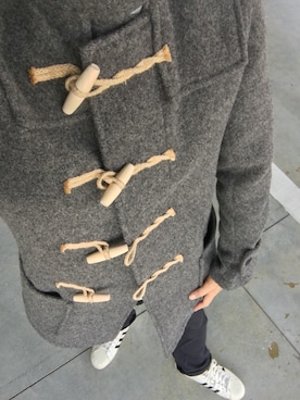 「COMME des GARCONS HOMME（コム デ ギャルソン・オム）のアイテム（ダッフルコート）」を使った、Munehiro.Tさん（メンズ・170cm）の冬コーディネート